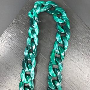 CLOSET REHAB Bags - 🆑 Dark Green Short Acrylic Chain Link Bag Strap CLOSET REHAB Bags - 🆑 Dark Green Short Acrylic Chain Link Bag Strap